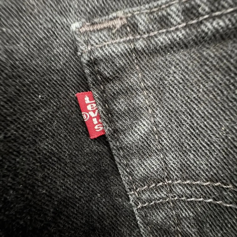 Vintage Levis 505 Y2K Jeans Mens 34x33 Black Regular Fit Straight Leg Dark Wash
